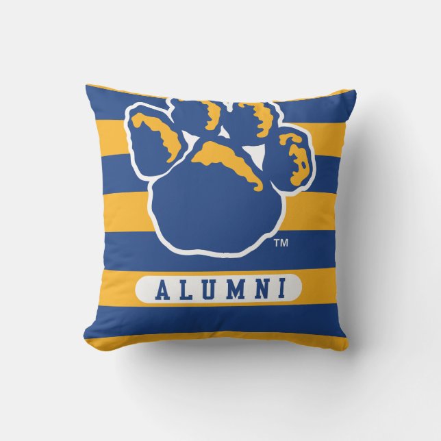 Pitt Alumni Stripes Throw Pillow (Front)