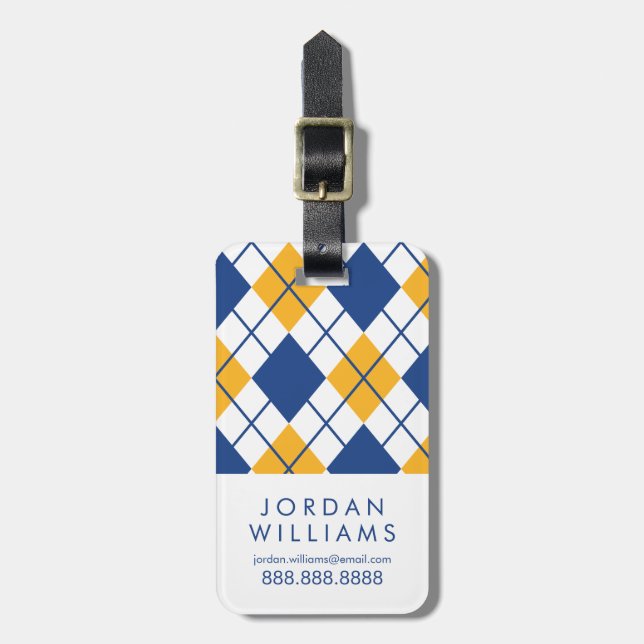 Pitt Argyle Luggage Tag (Front Vertical)