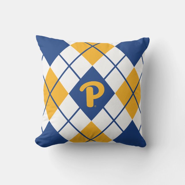 Pitt Argyle Throw Pillow (Front)