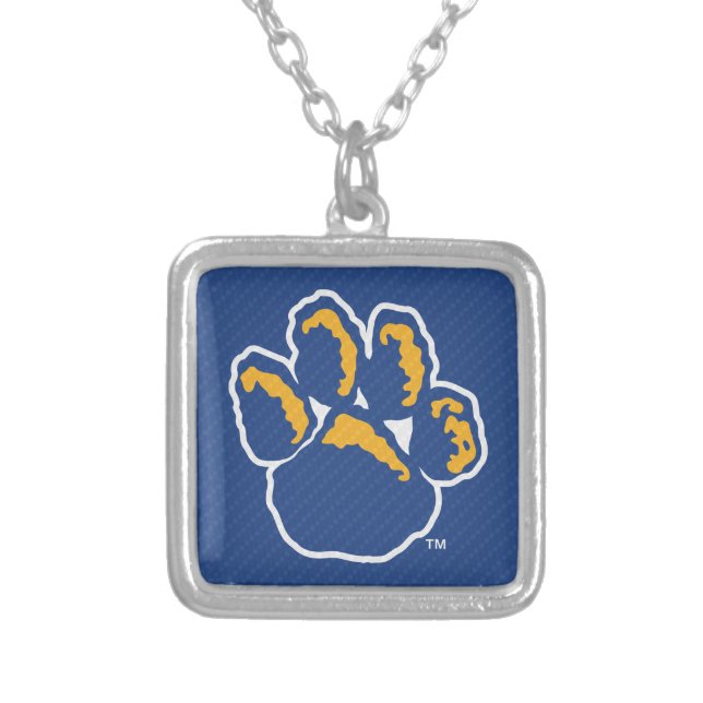 Pitt Carbon Fiber Silver Plated Necklace (Front)