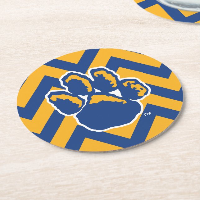 Pitt Chevron Round Paper Coaster (Angled)