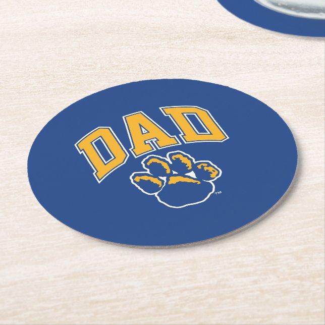 Pitt Dad Round Paper Coaster (Angled)