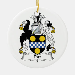 Pitt Family Crest Ceramic Ornament