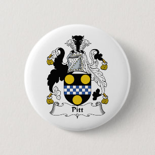 Pitt Family Crest Pinback Button