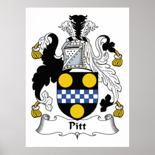 Pitt Family Crest Poster