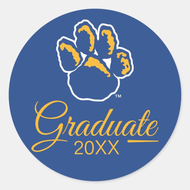 Pitt Graduation Classic Round Sticker (Front)