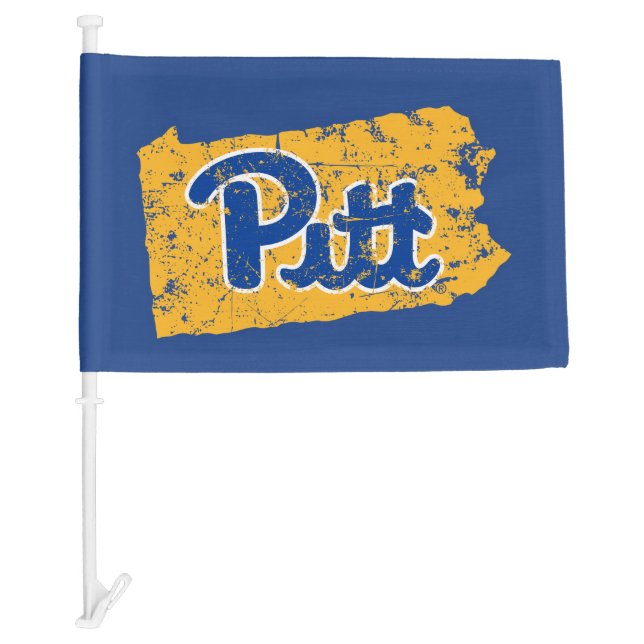 Pitt Logo State Love Car Flag (Front)