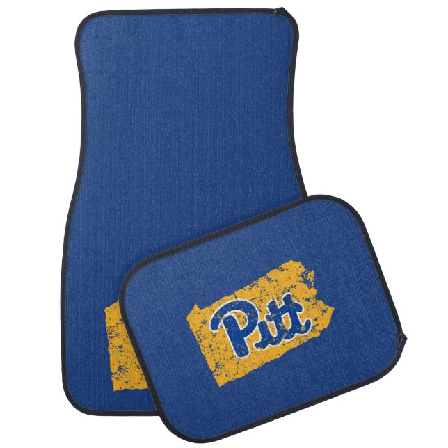Pitt Logo State Love Car Floor Mat (Set)