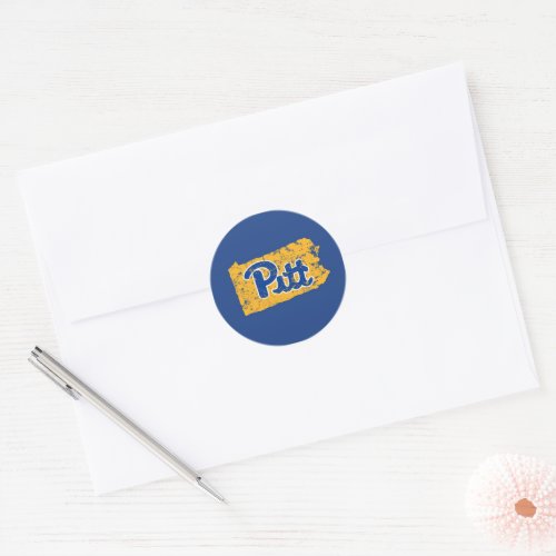 Pitt Logo State Love Classic Round Sticker