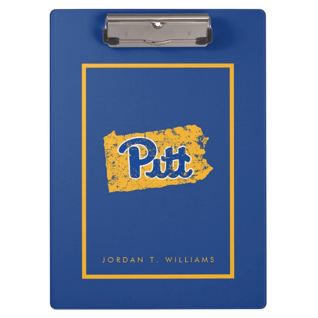 Pitt Logo State Love Clipboard (Front)