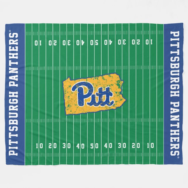 Pitt Logo State Love Fleece Blanket (Front (Horizontal))