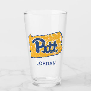 Pitt Logo State Love Glass