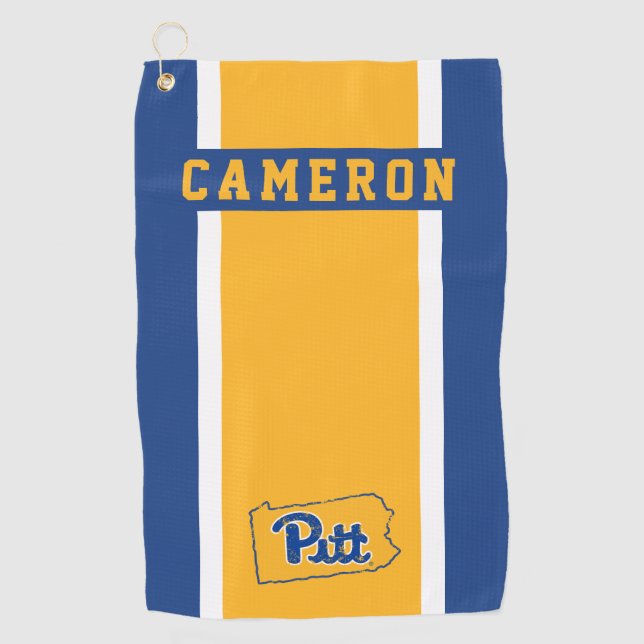 Pitt Logo State Love Golf Towel (Front)