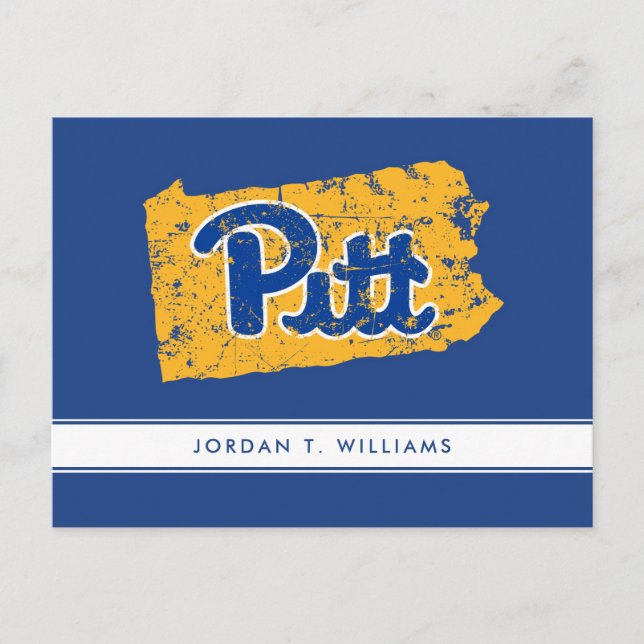Pitt Logo State Love Invitation Postcard (Front)