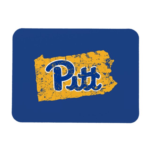 Pitt Logo State Love Magnet (Horizontal)