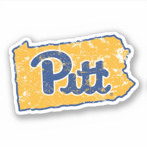 Pitt Logo State Love Sticker | Zazzle