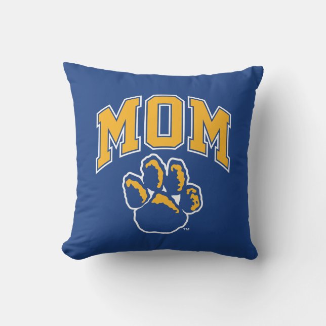 Pitt Mom Throw Pillow (Front)
