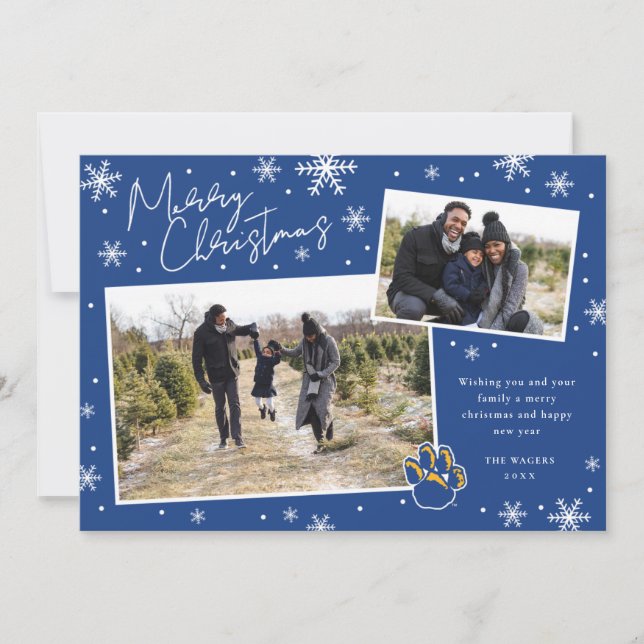 Pitt Panthers Holiday Christmas Photo Card (Front)