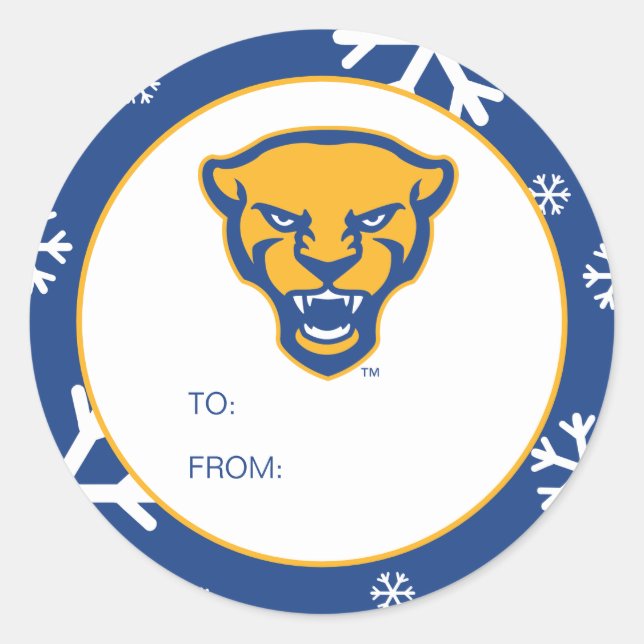Pitt Panthers Holiday Classic Round Sticker (Front)