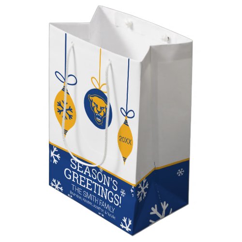 Pitt Panthers Holiday Medium Gift Bag