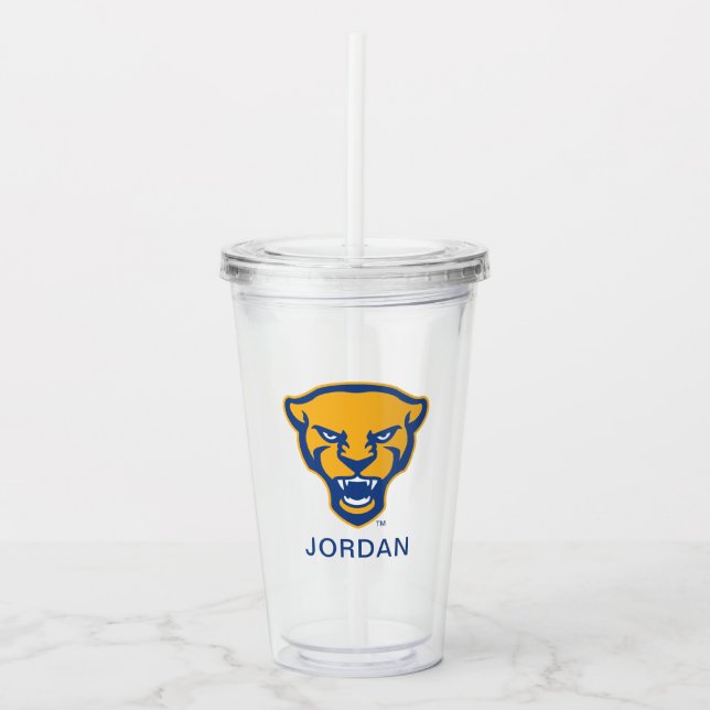 Pitt Panthers Logo Acrylic Tumbler (Front)