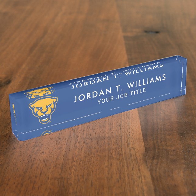 Pitt Panthers Logo Desk Name Plate (Side)