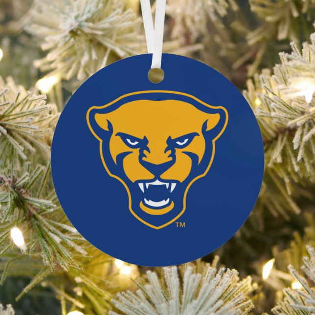 Pitt Panthers Logo Metal Ornament (Insitu)