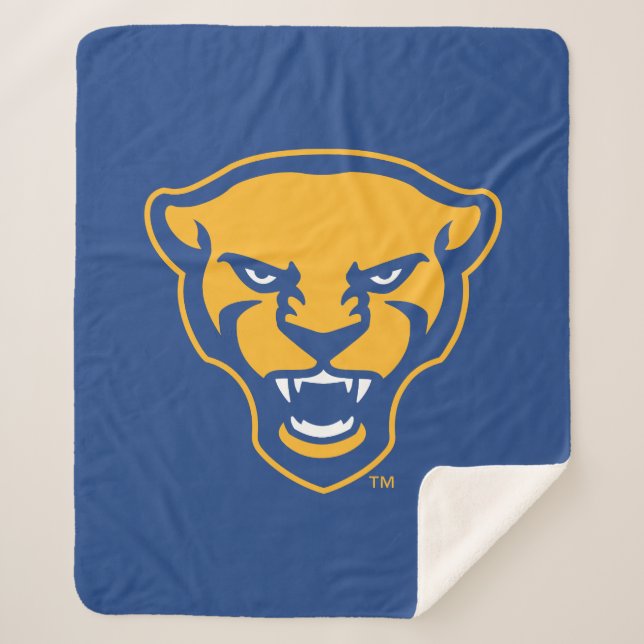Pitt Panthers Logo Sherpa Blanket (Front)