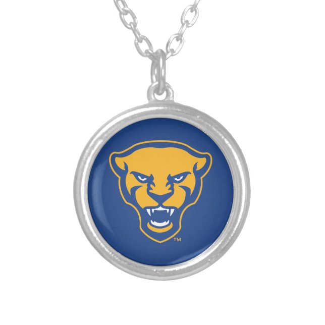 Pitt Panthers Logo Silver Plated Necklace (Front)