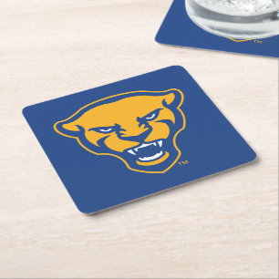 Pitt Panthers Logo Square Paper Coaster