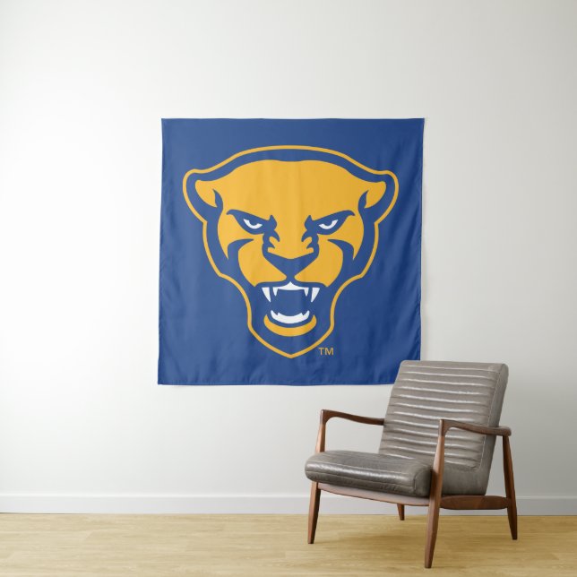 Pitt Panthers Logo Tapestry (In Situ)