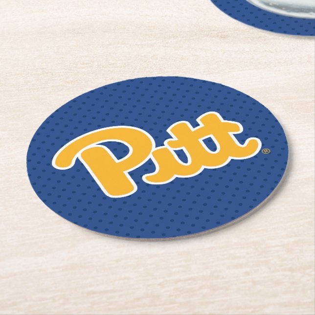 Pitt Polka Dots Round Paper Coaster (Angled)