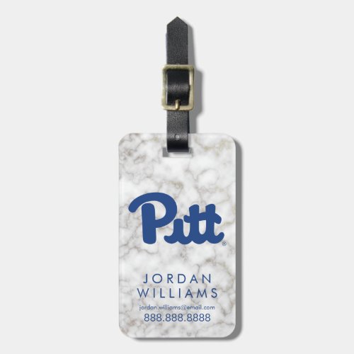 Pitt White Marble Luggage Tag