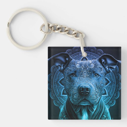 Pittbull Dog Breed Keychain