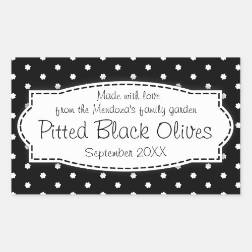 Pitted Black Olives food label sticker