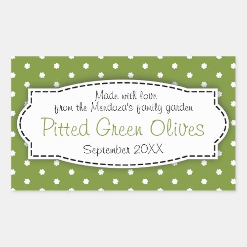 Pitted Green Olives food label sticker