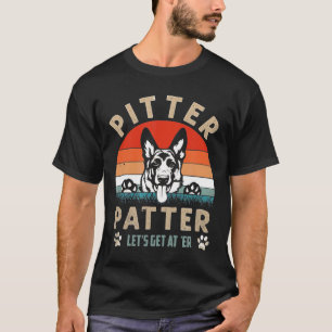 Pitter Patter German Shepherd Dog Vintage Retro T-Shirt