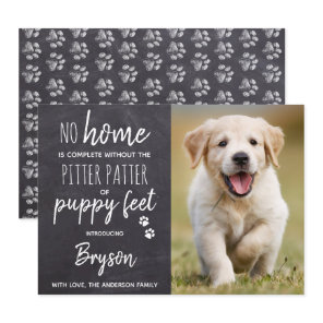 Pitter Patter of Puppy Feet New Pet Puppy Dog Announcement