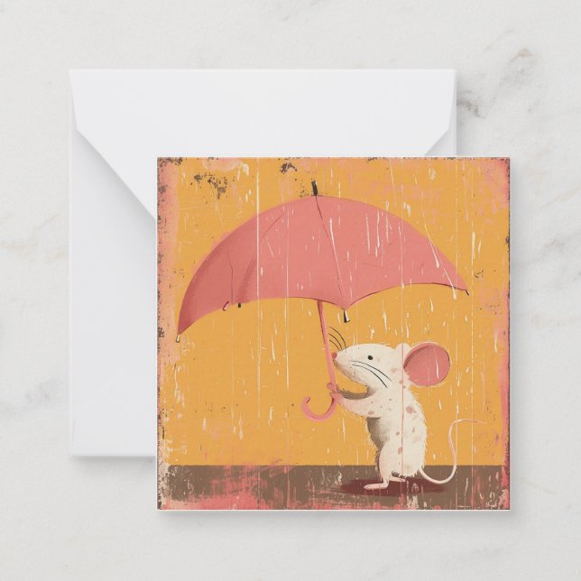 Pitter-Patter & Pages: Capture Mouse Tranquility  Note Card (Front)