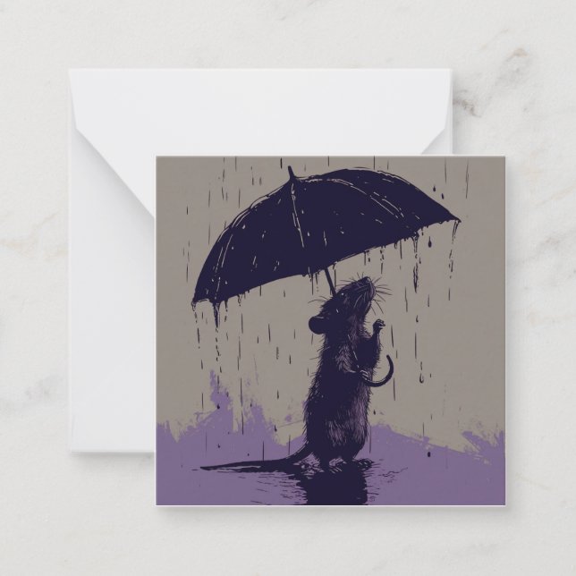Pitter-Patter & Paw Prints: Cozy Mouse Tales Note Card (Front)