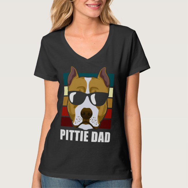 Pittie Dad American Pit Bull Terrier Owner T-Shirt (Front)