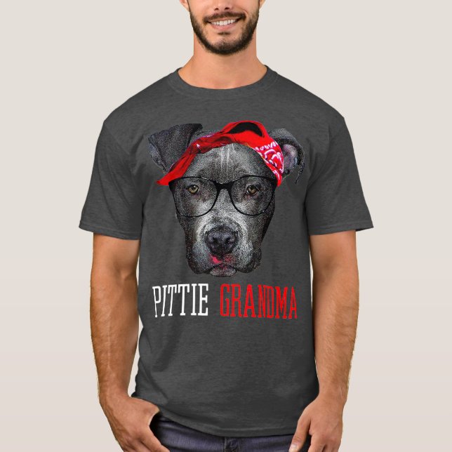Pittie Grandma Granny Pitbull Dog Lovers Gift T-Shirt (Front)
