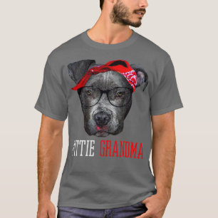 Pittie Grandma Granny Pitbull Dog Lovers Gift T-Shirt