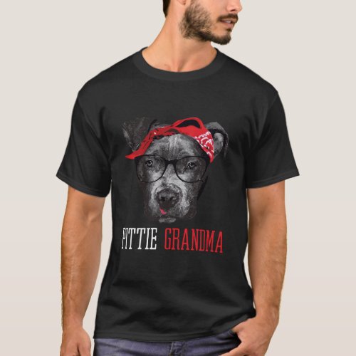 Pittie Grandma Pitbull Granny Dog Lovers Grandmoth T_Shirt