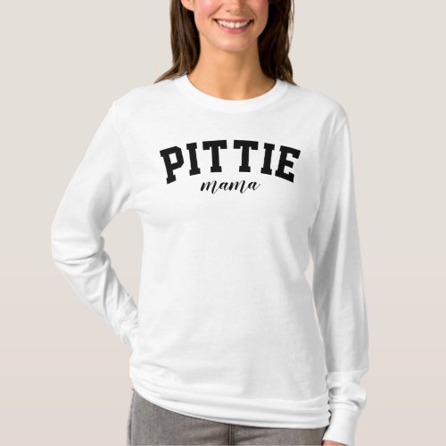 Pittie Mama Pitbull Dog University Funny College T_Shirt