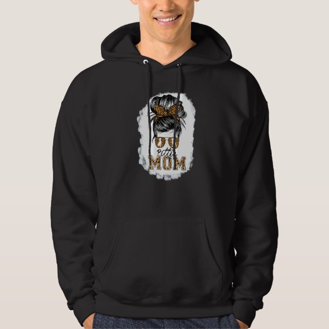 Pittie Mom Messy Bun Pitbull Dog Owners Love Mothe Hoodie (Front)