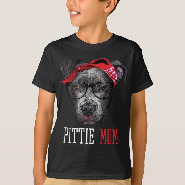 Pittie Mom Pitbull Dog Lovers Mothers Day Gift Hoo T-Shirt (Front)