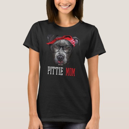Pittie Mom Pitbull Dog Lovers Mothers Day  T_Shirt
