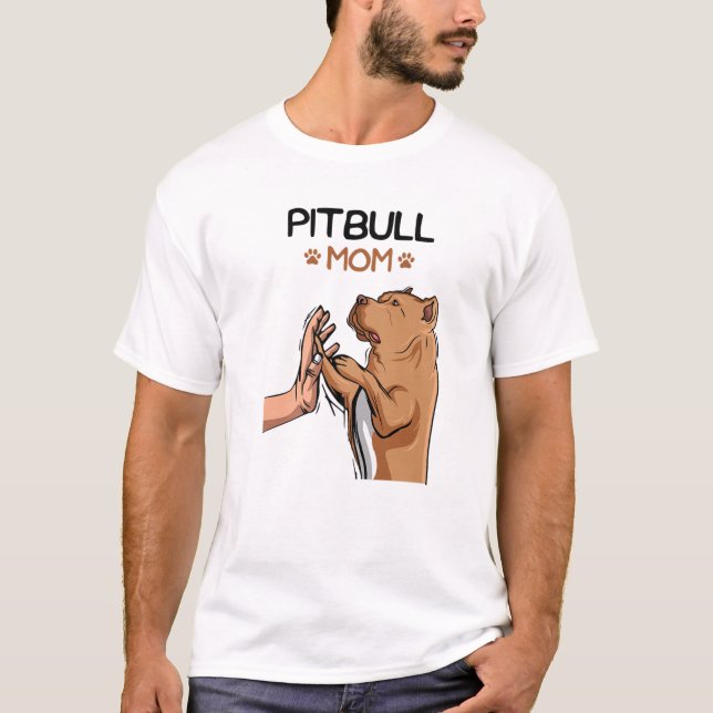Pittie Mom Pitbull Dog Mama Women Girls T-Shirt (Front)