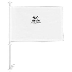 Pittie Mom Pitbull Face Dog Lovers Cute Mother's D Car Flag